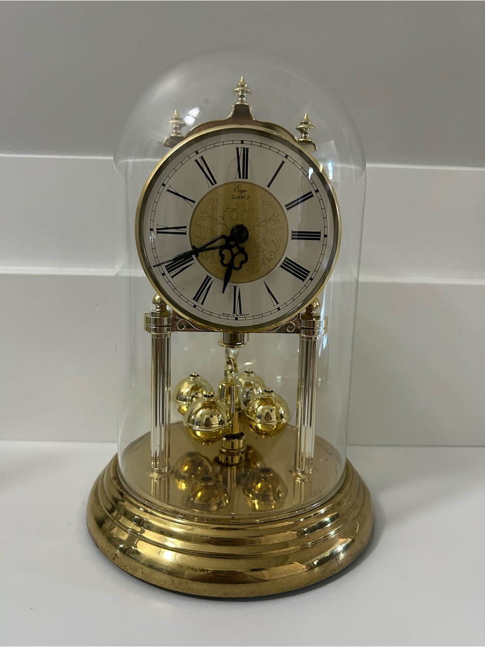 Vintage Quartz West Germany Gold Dome Clock - Elegant Home Wall Decor